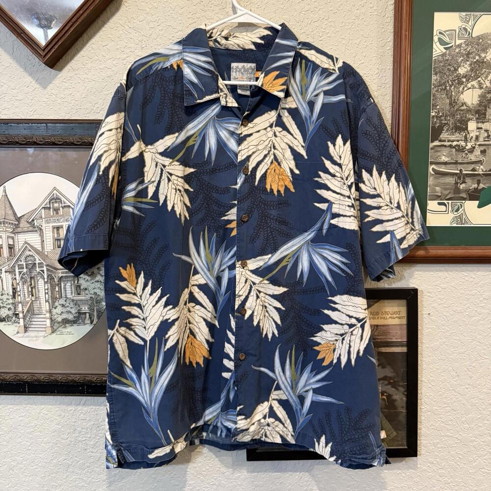 Vintage Quicksilver Hawaiian Button Up Floral Print Designer Shirt USA Size 2XL